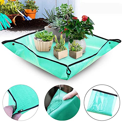 Potting Mat,Repotting Mat,Replanting Mat,Plant Repotting Mat Waterproof Transplanting Mat Indoor Succulent Potting Mat Portable Gardening Soil Changing and Watering mat Square and Foldable Garden mat