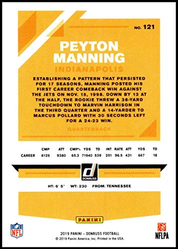 2019 Donruss #121 Peyton Manning NM-MT Indianapolis Colts Officially Licensed NFL Trading Card