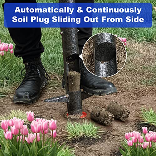 Bulb Planter Garden Sod Plugger with Ergonomic Masual Handle,Heavy Duty Planting Tools for Digging Holes to Plant Spring Flowers Bulbs,Bedding Plants,Tulips,Crocus,Dahlias,Gladiolus,Lilies