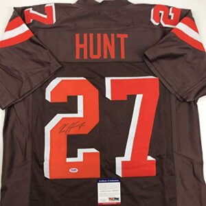 autographed/signed kareem hunt cleveland brown football jersey psa/dna coa