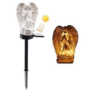 wayda solar light outdoor angle for cemetery, led waterproof angel lamp, solar angel lights for garden, balcony, yard, memorial gifts