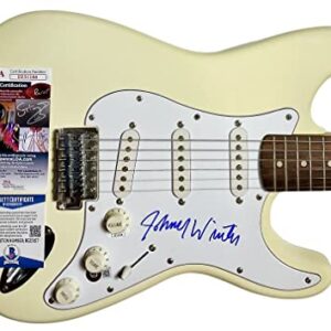 JOHNNY WINTER Autographed SIGNED Electric Solid Body Full Size GUITAR BLUES JSA CERTIFIED AUTHENTIC EE51188 BECKETT Authenticated BE25157