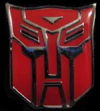 Transformers Autobots 1 1/8" x 1 1/2" Red-Silver-Enamel Pin sm