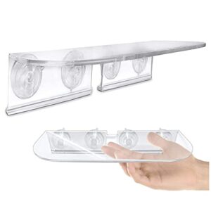 Window Garden Double Veg Ledge - Window Shelf for Plants, Clear Acrylic Shelves - Suction Cup Indoor Plant Holder - Glass Window Sill Extender for Microgreens Kit, Planters (1 Pack)
