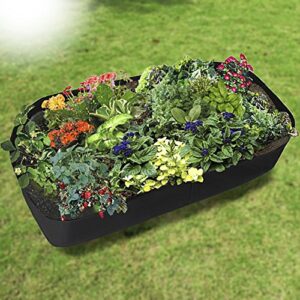 ASSR Fabric Raised Garden Bed, Rectangle Breathable Planting Container Grow Bag Planter Pot for Plants, Flowers, Vegetables size 6(L) x3(W) ft (Black)