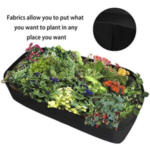 ASSR Fabric Raised Garden Bed, Rectangle Breathable Planting Container Grow Bag Planter Pot for Plants, Flowers, Vegetables size 6(L) x3(W) ft (Black)