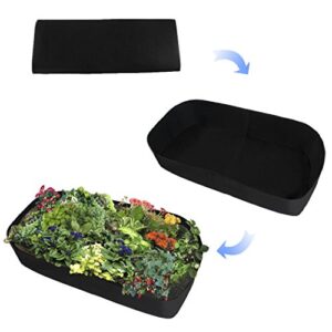 ASSR Fabric Raised Garden Bed, Rectangle Breathable Planting Container Grow Bag Planter Pot for Plants, Flowers, Vegetables size 6(L) x3(W) ft (Black)