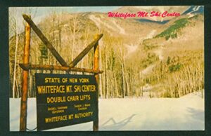 whiteface mt ski resort center mountain skiing new york adirondack lake placid ny postcard