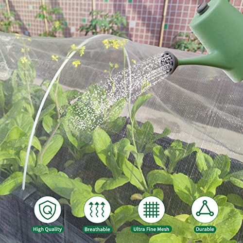 Garden Mesh Netting Kit,8x25 Ft Plant Protection Covers with 30pcs Greenhouse Garden Hoops,Ultra Fine Mesh Netting Cover for Vegetable Plants,Animals Birds Barrier Garden Netting Kit