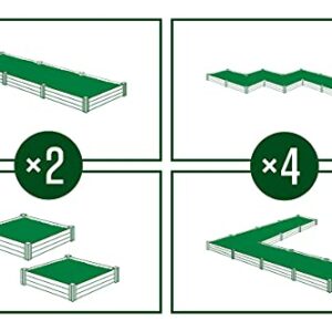 Vita Classic 4'X4'x11 Vinyl Raised, White VT17108 x 4ft Modular Garden Bed, 11" H