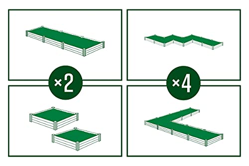 Vita Classic 4'X4'x11 Vinyl Raised, White VT17108 x 4ft Modular Garden Bed, 11" H