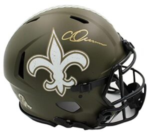 chris olave signed new orleans saints speed authentic salute to service nfl helmet – autographed nfl helmets