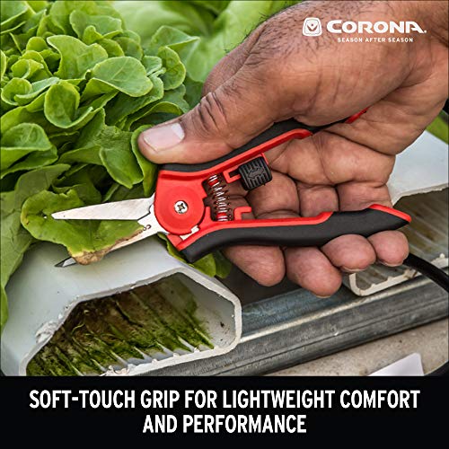 Corona FS 4120 Hydroponic Micro Snip Scissors for Gardening, Landscaping Herbs, Flowers and seedlings, 6-Inch, Red