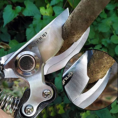 Kynup Pruning Shears for Gardening, Gardening Shears Heavy Duty, Cutting Shears Garden,Hedge Clippers, Rose Pruning Shears, Hand Clippers Gardening (Red Black)