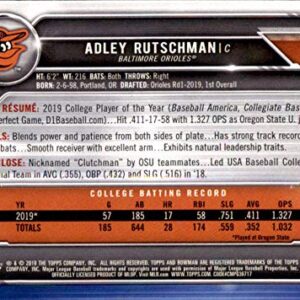 2019 Bowman Draft Baseball #BD-1 Adley Rutschman Baltimore Orioles Official MLB Trading Card produced by Topps