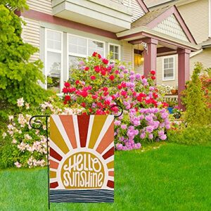 Summer Hello Sunshine Garden Flag 12.5×18 Inch Vertical Double Sided Yard Outdoor Decoration