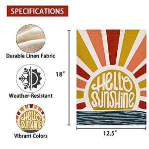 Summer Hello Sunshine Garden Flag 12.5×18 Inch Vertical Double Sided Yard Outdoor Decoration