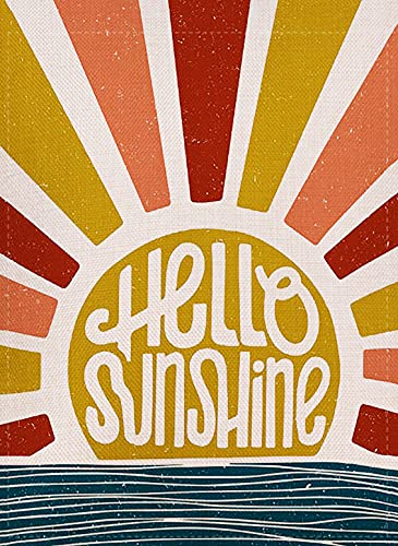 Summer Hello Sunshine Garden Flag 12.5×18 Inch Vertical Double Sided Yard Outdoor Decoration