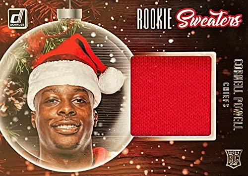 Authentic CORNELL POWELL Football Sweater PATCH Rookie Card 2021 Panini Donruss Rookie Sweaters - Kansas City Chiefs