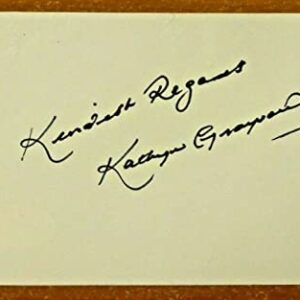 Kathryn Grayson Actress Signed 3x5 Index Card with JSA COA