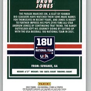 2022 Panini Stars and Stripes USA Baseball #60 Druw Jones USA Baseball 18U National Team Official USA Baseball Trading Card in Raw (NM or Better) Condition