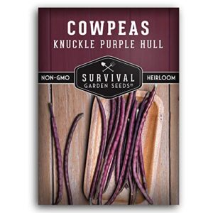 survival garden seeds – knuckle purple hull cowpeas seed for planting – packet with instructions to plant and grow delicious & nutritious peas in your home vegetable garden – non-gmo heirloom variety