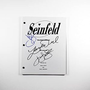 seinfeld cast by jerry seinfeld larry david julia louis-dreyfus script signed autographed authentic ‘ga’ coa