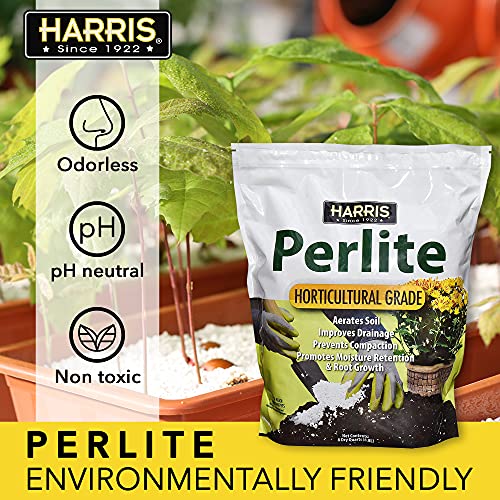 Harris Premium Horticultural Perlite for Plants and Gardening, 8qt to Promote Root Growth and Soil Health