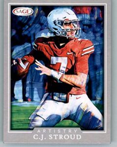 2022 sage artistry silver #36 c.j. stroud ohio state buckeyes rc rookie football trading card