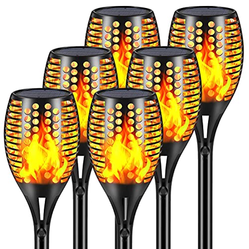 Aityvert Upgraded Larger Solar Torch Lights, Waterproof Outdoor Dancing Flames Lights, Flickering Flames Garden Lights, Landscape Decoration Pathway Patio Lights 43" 96 LED (6)