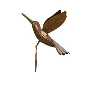 ancient graffiti flamed copper hummingbird garden ornament