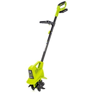 earthwise power tools by alm tc70020it 20-volt 7.5-inch cordless electric garden tiller cultivator, (2ah battery & fast charger included