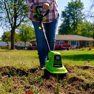 Earthwise Power Tools by ALM TC70020IT 20-Volt 7.5-Inch Cordless Electric Garden Tiller Cultivator, (2AH Battery & Fast Charger Included