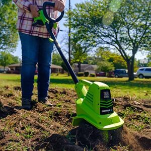 Earthwise Power Tools by ALM TC70020IT 20-Volt 7.5-Inch Cordless Electric Garden Tiller Cultivator, (2AH Battery & Fast Charger Included