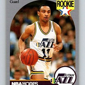 1990-91 Hoops Basketball #293 Delaney Rudd RC Rookie Card Utah Jazz