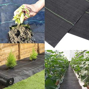 Goasis Lawn Weed Barrier Control Fabric Ground Cover Membrane Garden Landscape Driveway Weed Block Nonwoven Heavy Duty 125gsm Black,3FT x 300FT