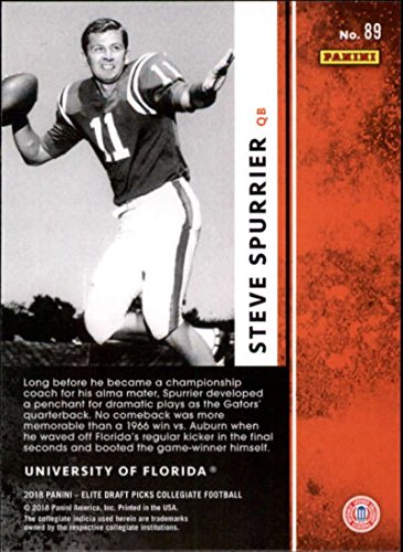 2018 Panini Elite Draft Picks #89 Steve Spurrier Florida Gators Football Card