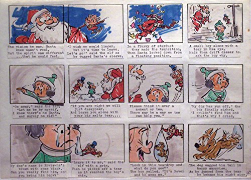 Elmer the Magic Elf Original Artwork Christmas Comic Story with Santa Claus