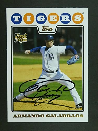 Armando Galarraga Signed Baseball Card with JSA COA