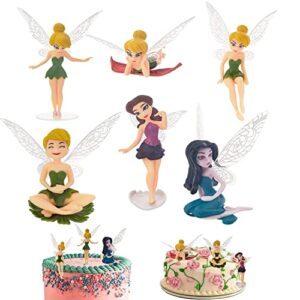 fannuoyi 6x fairy miniature figurine garden ornament plant pot craft dollhouse cake decoration supplies, cake topper, party cake decoration decoration