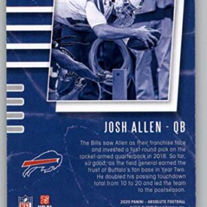 2020 Panini Absolute Red Zone Football #7 Josh Allen Buffalo Bills Official NFL Trading Card in Raw (NM or Better) Condition