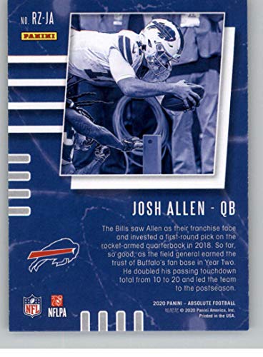 2020 Panini Absolute Red Zone Football #7 Josh Allen Buffalo Bills Official NFL Trading Card in Raw (NM or Better) Condition