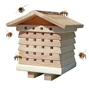 Wildlife World Interactive Wooden Bee House - Pollinator Bee Management System