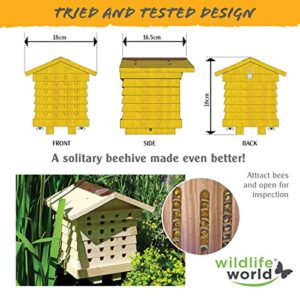 Wildlife World Interactive Wooden Bee House - Pollinator Bee Management System