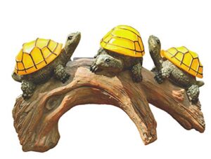 tiblen solar powered turtles on log garden decorations , outdoor accent lighting led garden light decor