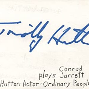 Timothy Hutton Actor Ordinary People Movie Autographed Signed Index Card JSA COA