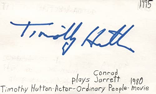 Timothy Hutton Actor Ordinary People Movie Autographed Signed Index Card JSA COA