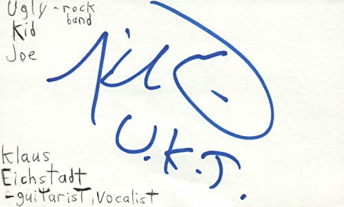 Klaus Eichstadt Guitarist Vocalist Ugly Kid Joe Band Signed Index Card JSA COA