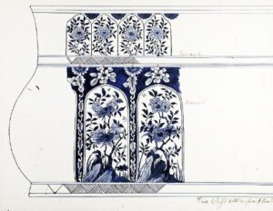 an original design for a porcelain delft vase