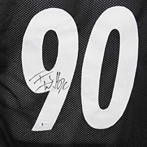 TJ Watt Autographed/Signed Pro Style Black XL Jersey BAS